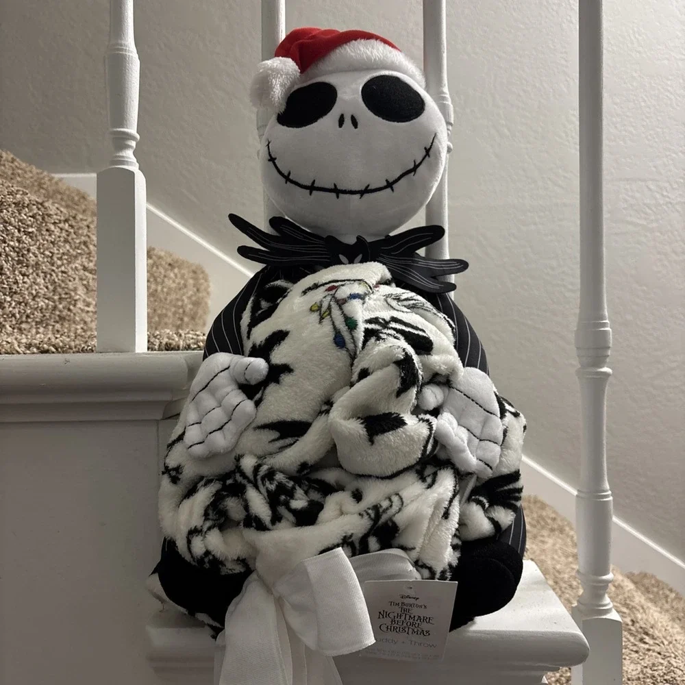 Nightmare Before Christmas Jack Skellington Holiday Pillow Buddy & Throw Blanket